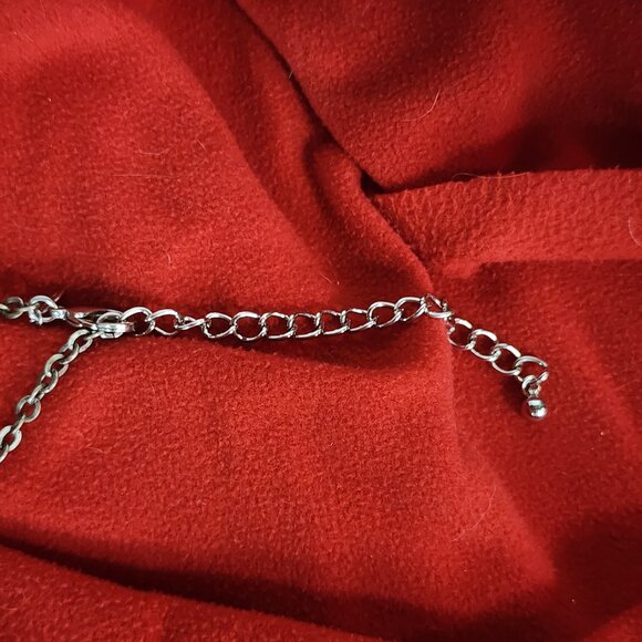 Chico's Vintage Silver Tone Abstract Stone Circle Duo 16.25" Pendant Necklace - Picture 12 of 16